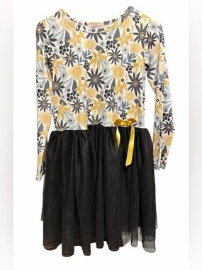 Girls Tulle Dress Floral Party Dress Size 10/12 Pete + Lucy Long Sleeve Boutique